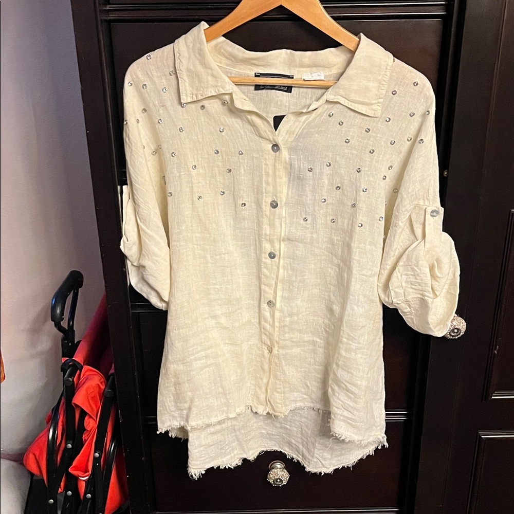 Elegant Cream Button-Down Shirt